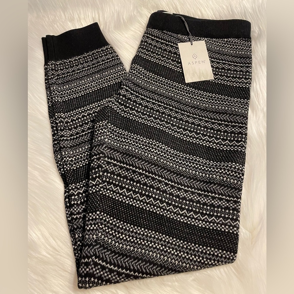 Aspen, Fair Isle Leggings, Sweater, Winter, Stretch, Knit, Cozy, Comfy, NWT